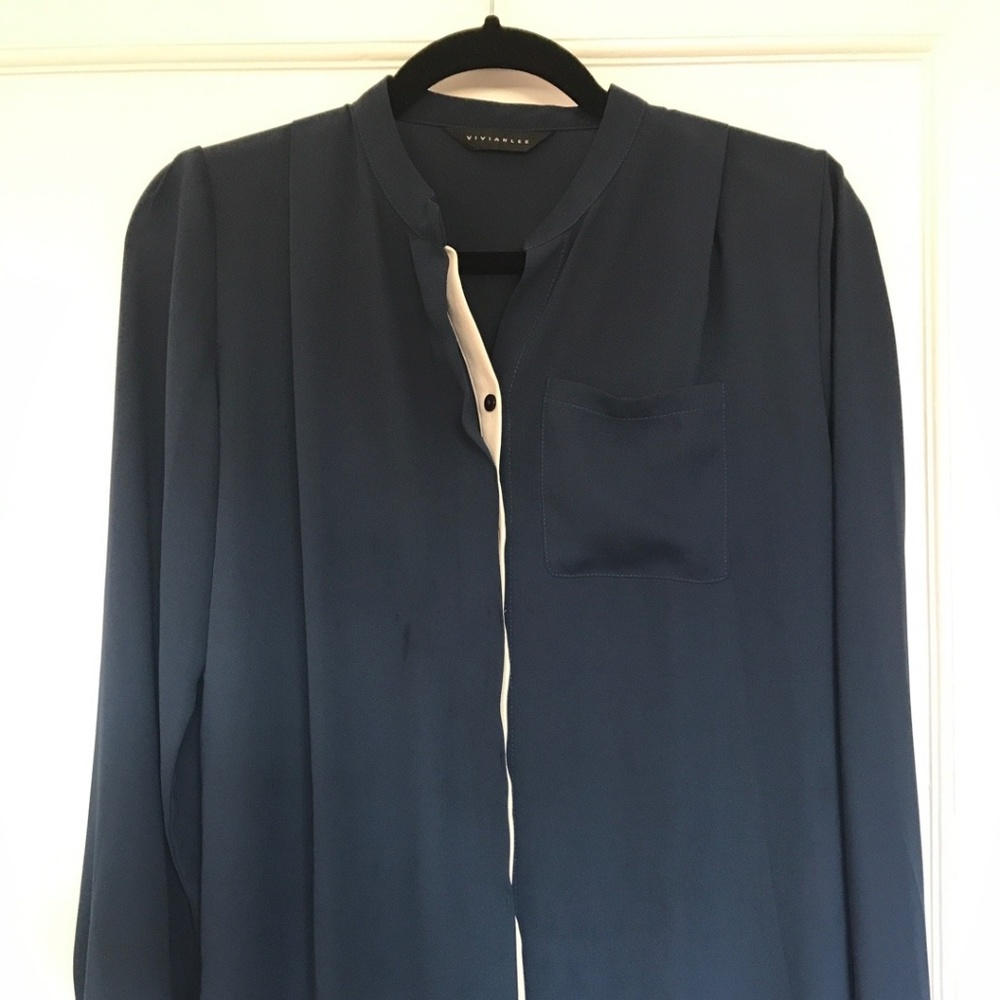 Vivianlee Collarless Blouse